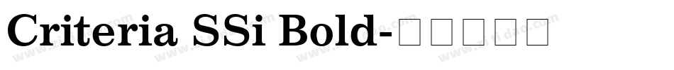 Criteria SSi Bold字体转换